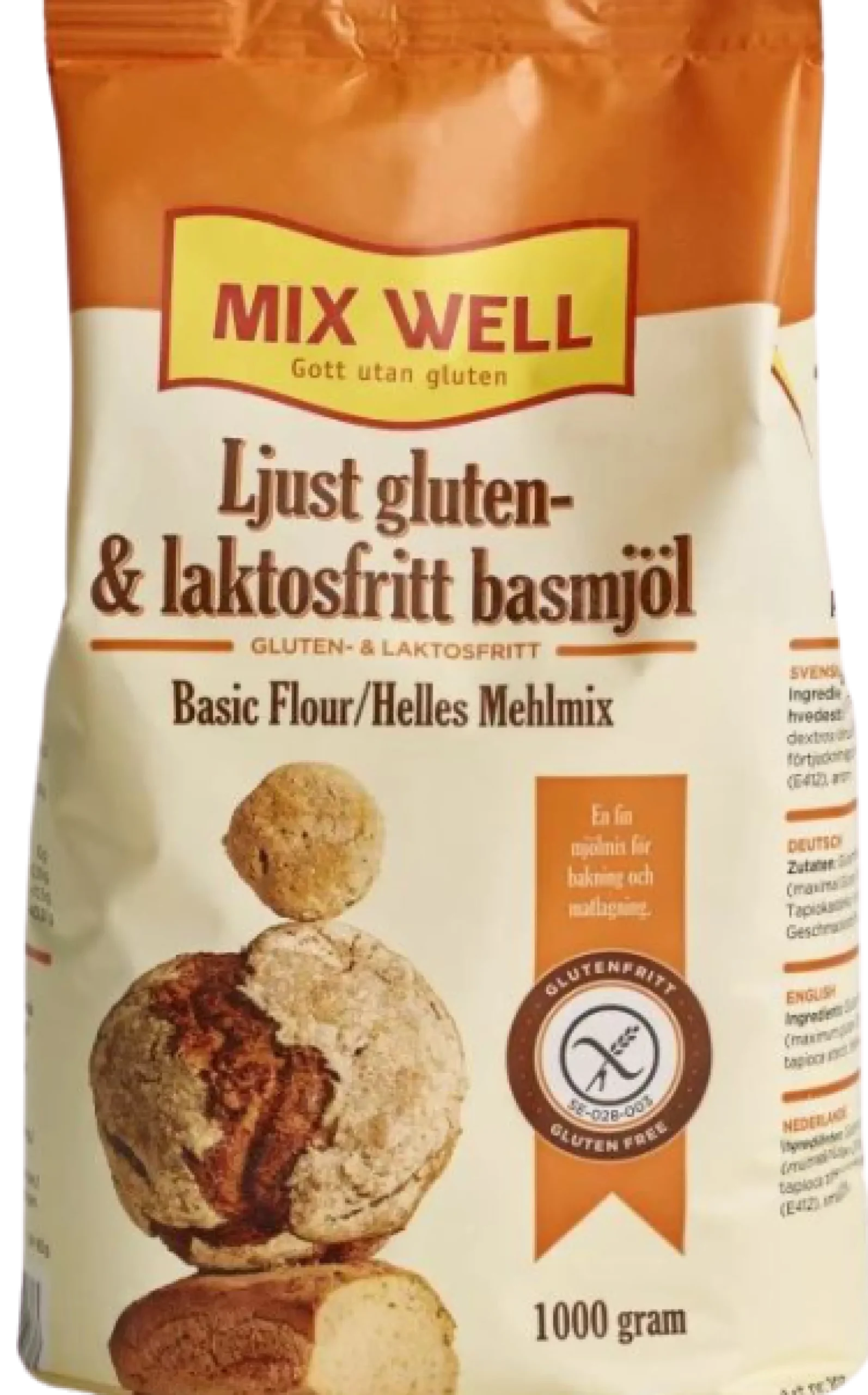 MixWell Ljust Gluten- & Laktosfritt Basmjöl 1000 g