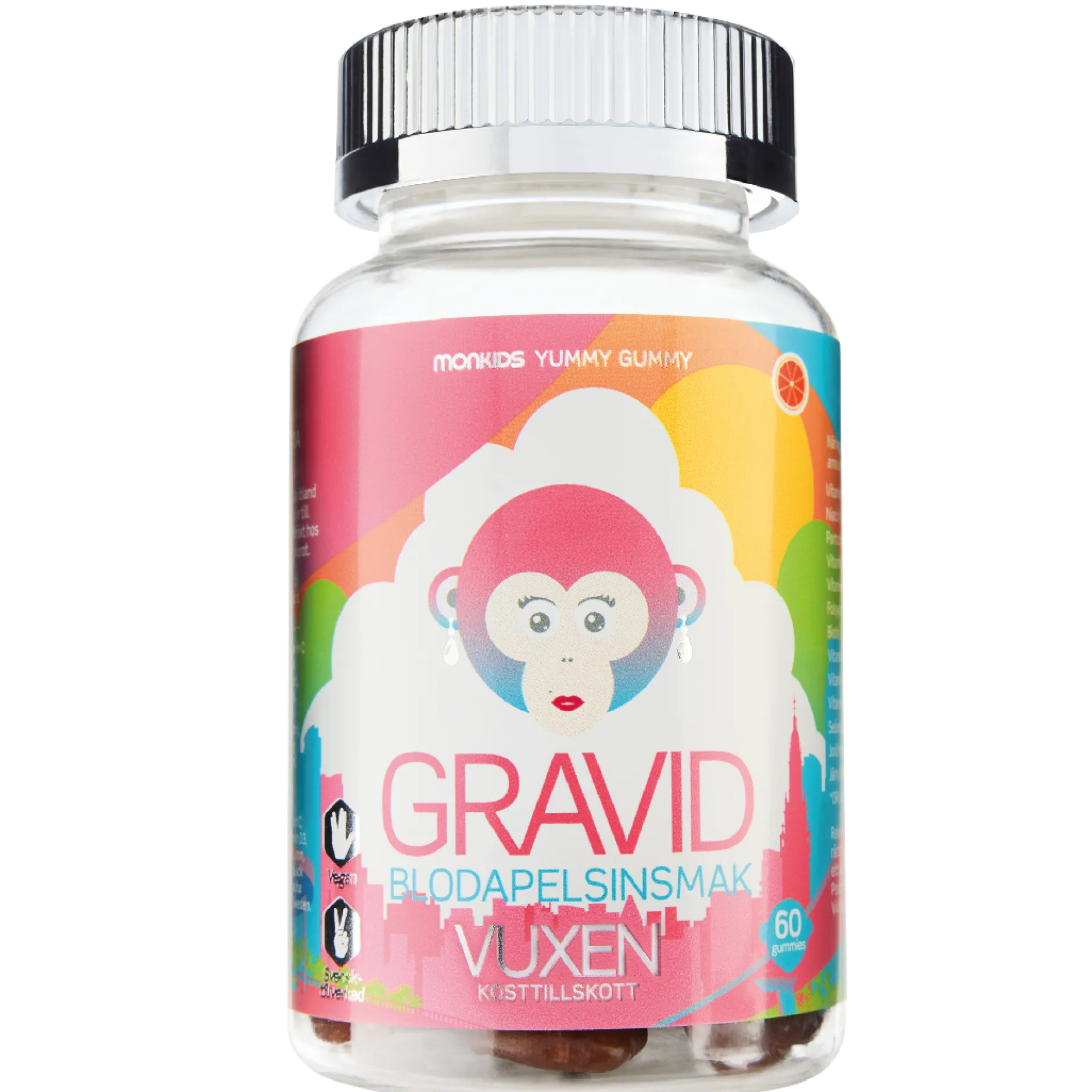 Monkids Gravid Blodapelsin 60 tuggtabletter