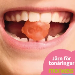 Monkids Järn Tonår Persika 60 tuggtabletter