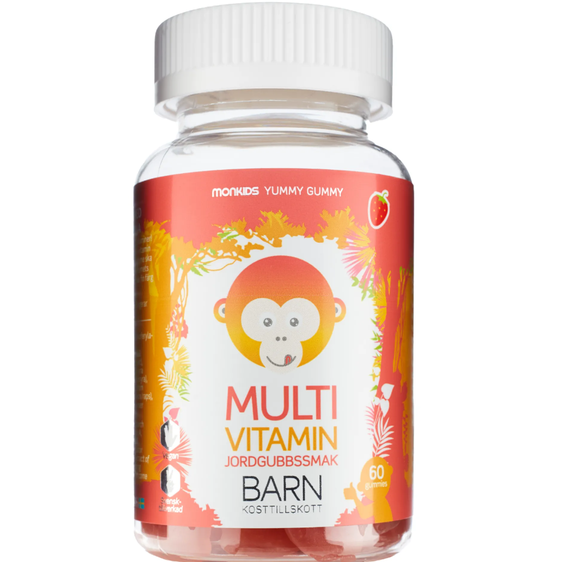 Monkids Multivitamin Jordgubb Barn 60 tuggtabletter