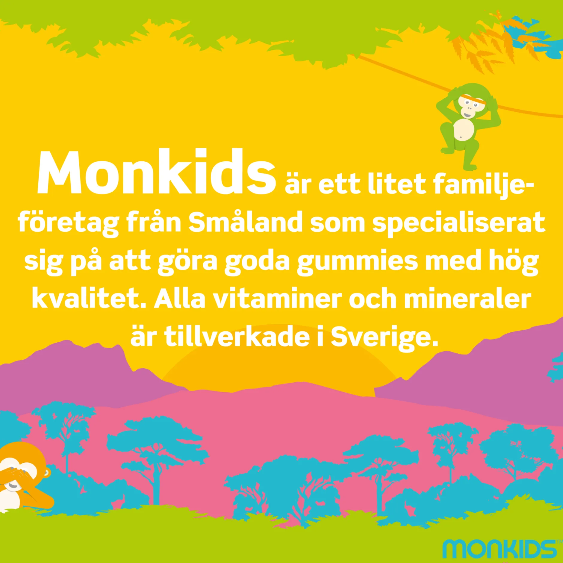 Monkids Multivitamin Jordgubb Barn 60 tuggtabletter