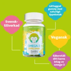 Monkids Omega-3 Barn Äpple 60 tuggisar