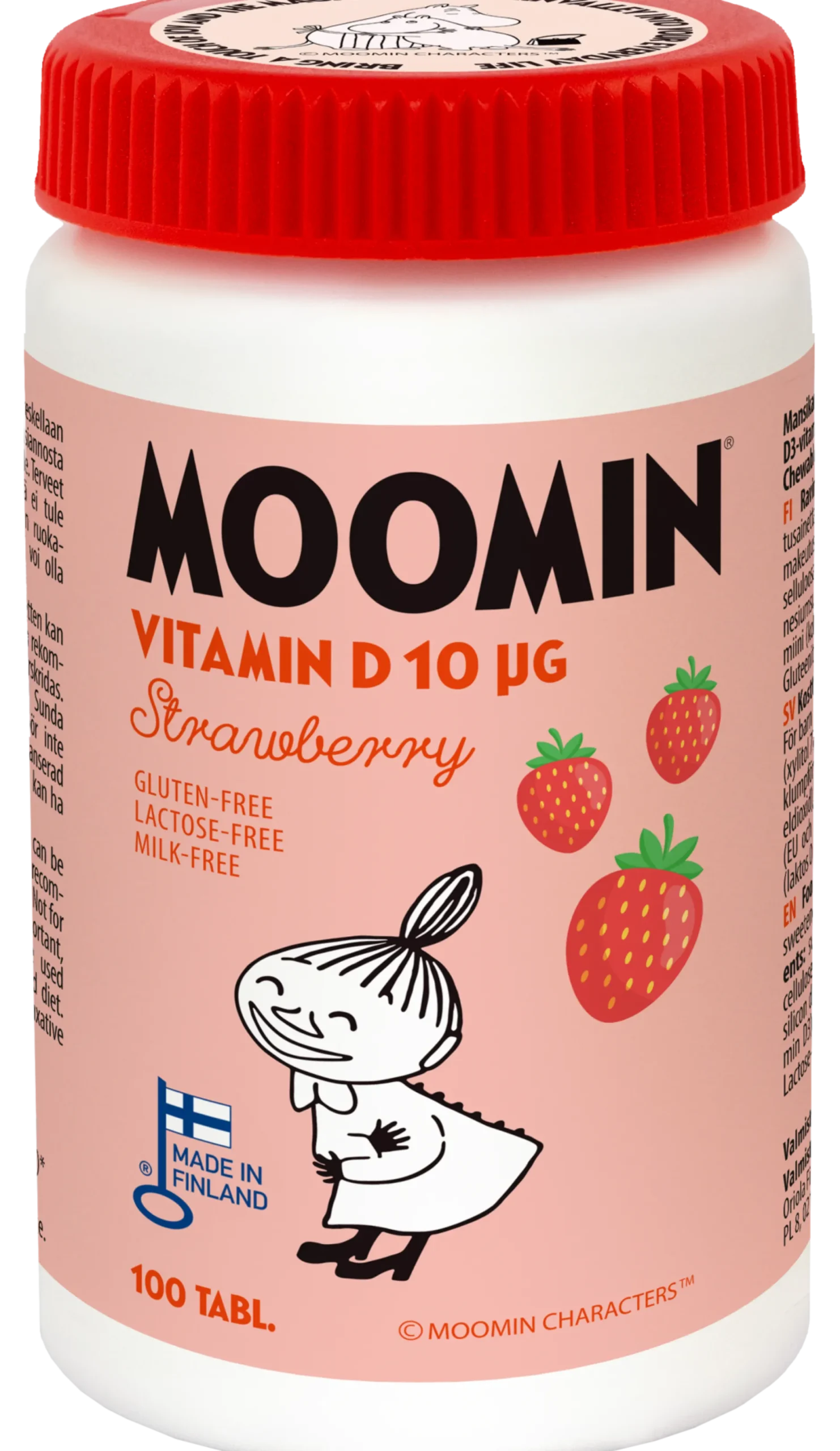 Moomin Vitamin D Tuggtablett Jordgubb 100 Tabletter