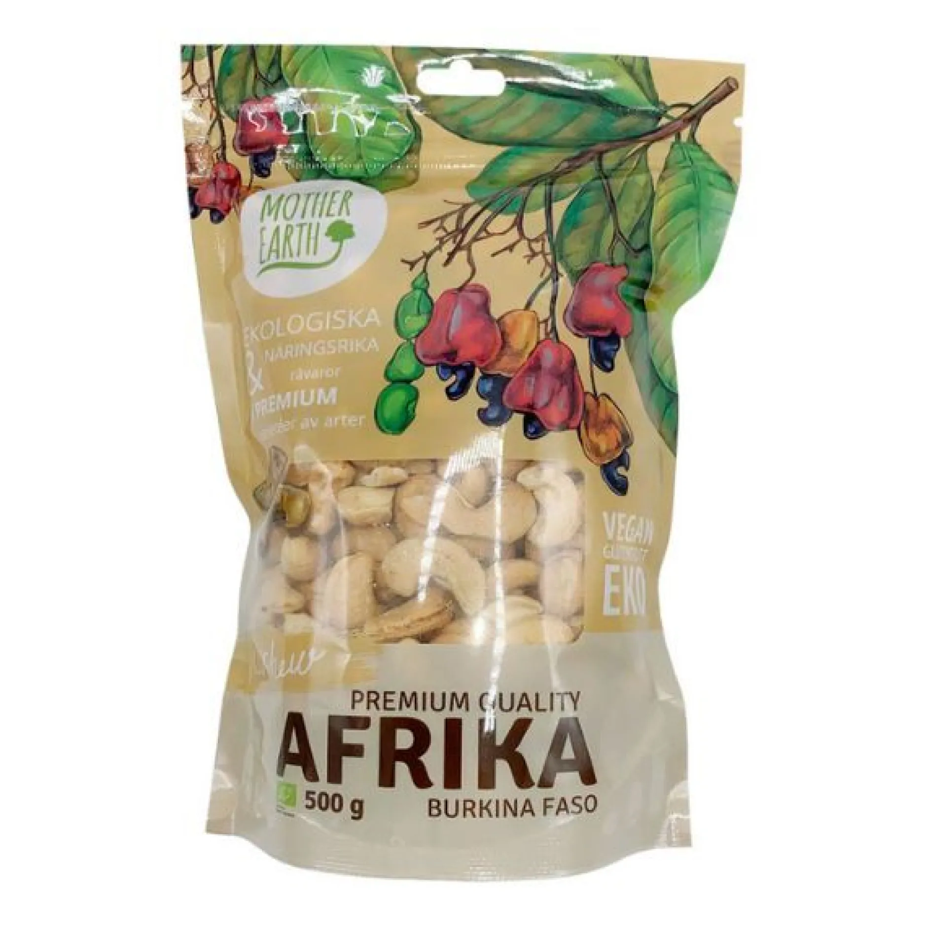 Mother Earth Cashewnötter Hela Premium EKO 500g