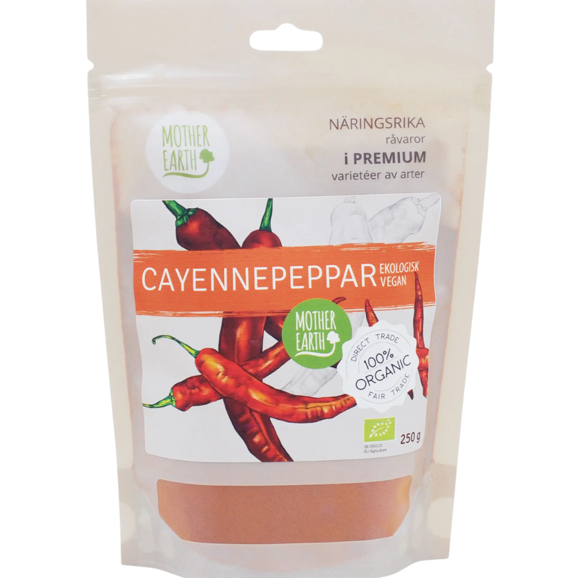 Mother Earth Cayennepeppar Mald EKO 250g