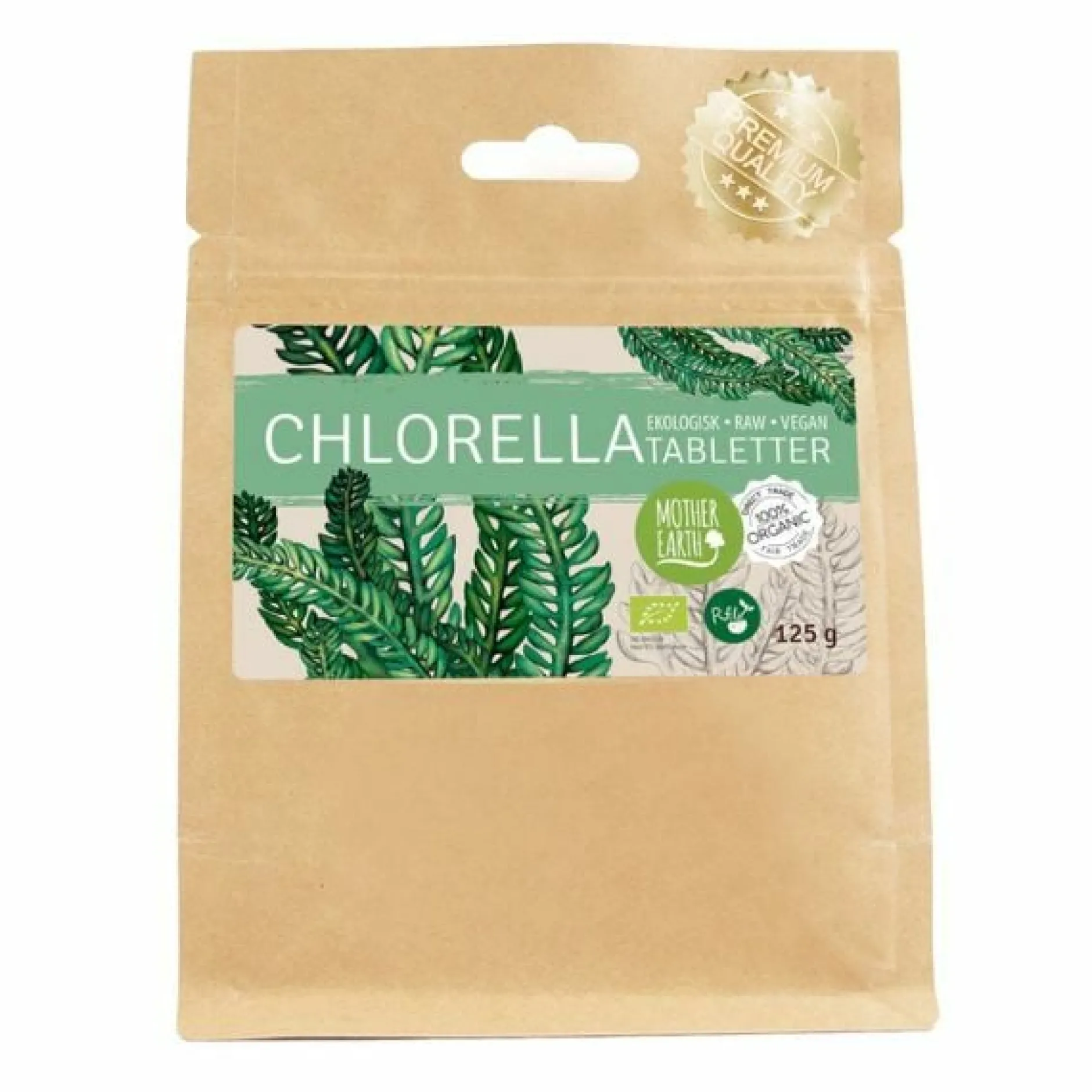 Mother Earth Chlorellatabletter RAW & EKO 125g