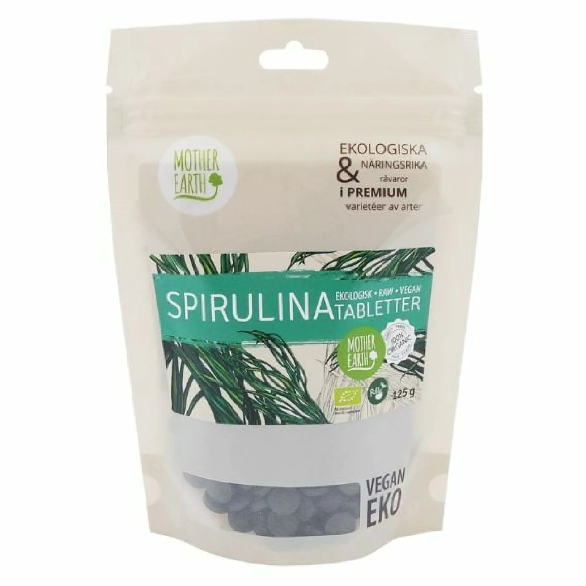 Mother Earth Spirulinatabletter RAW & EKO 125gr