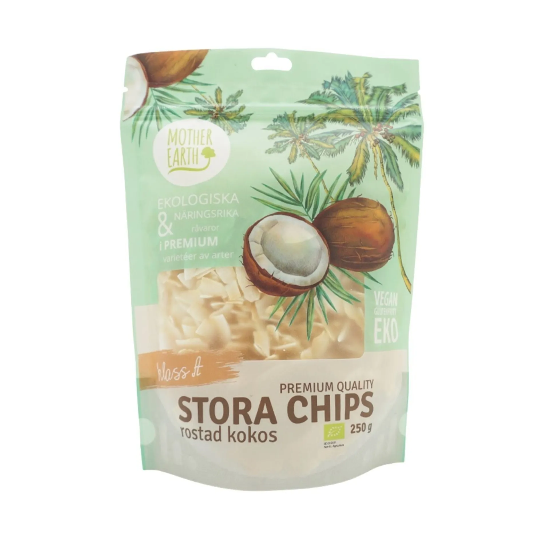 Mother Earth Stora Kokoschips Rostade Eko 250 g