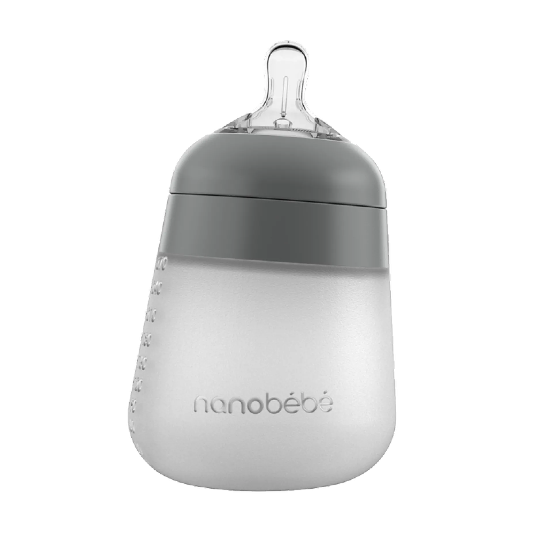 Nanobébé Flexy silikonflaska Anti-kolik Grå 270ml