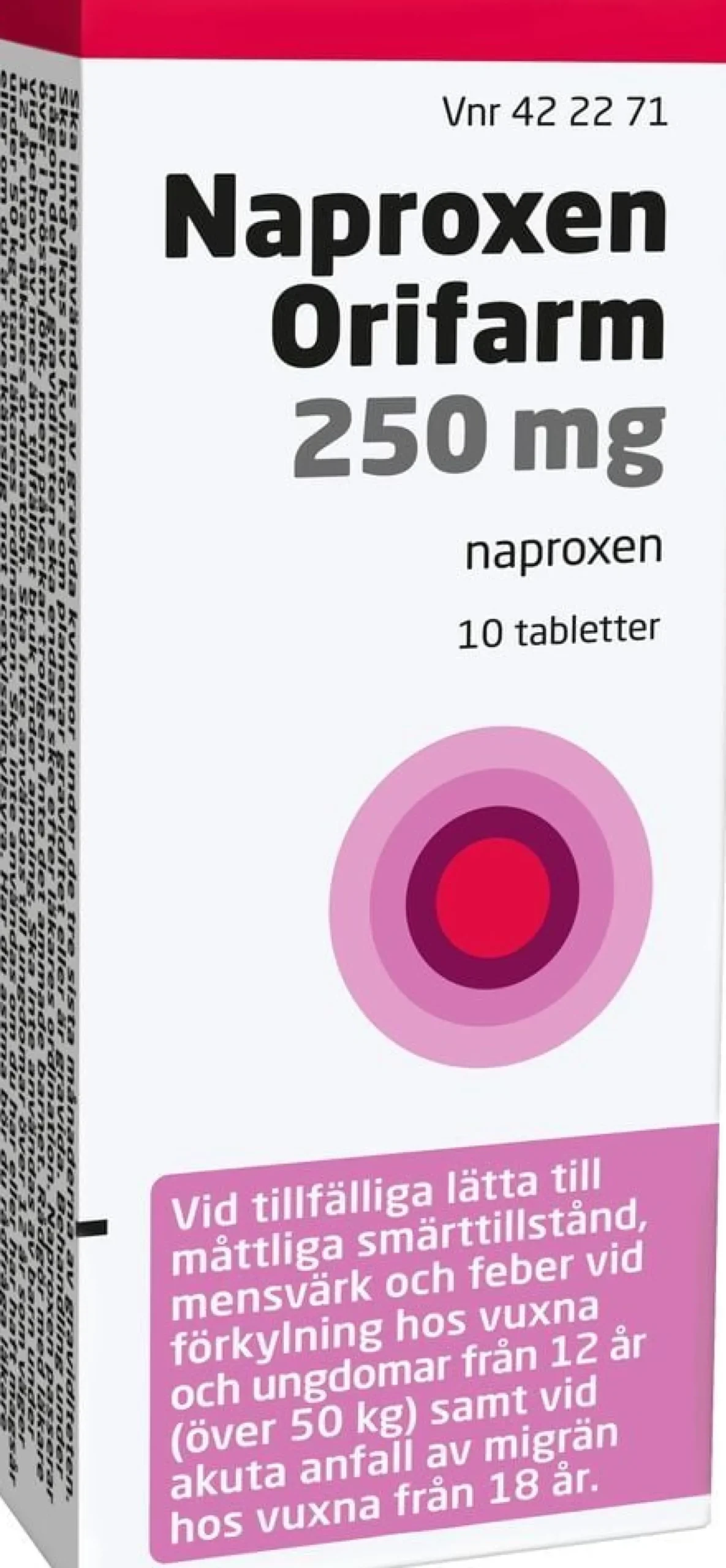 Naproxen Orifarm 250 mg Naproxen 10 tabletter