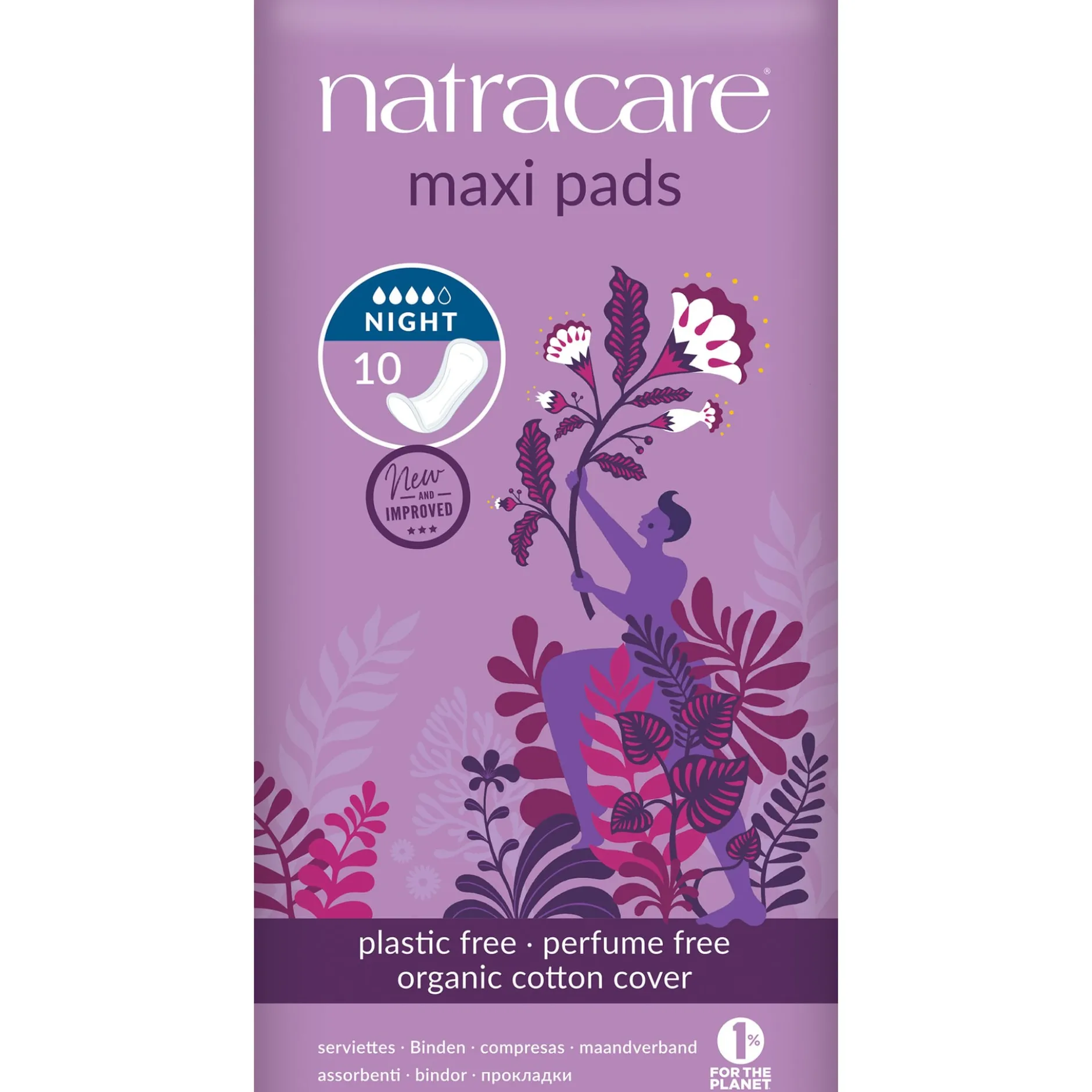 Natracare Maxi Pads Night 10 st
