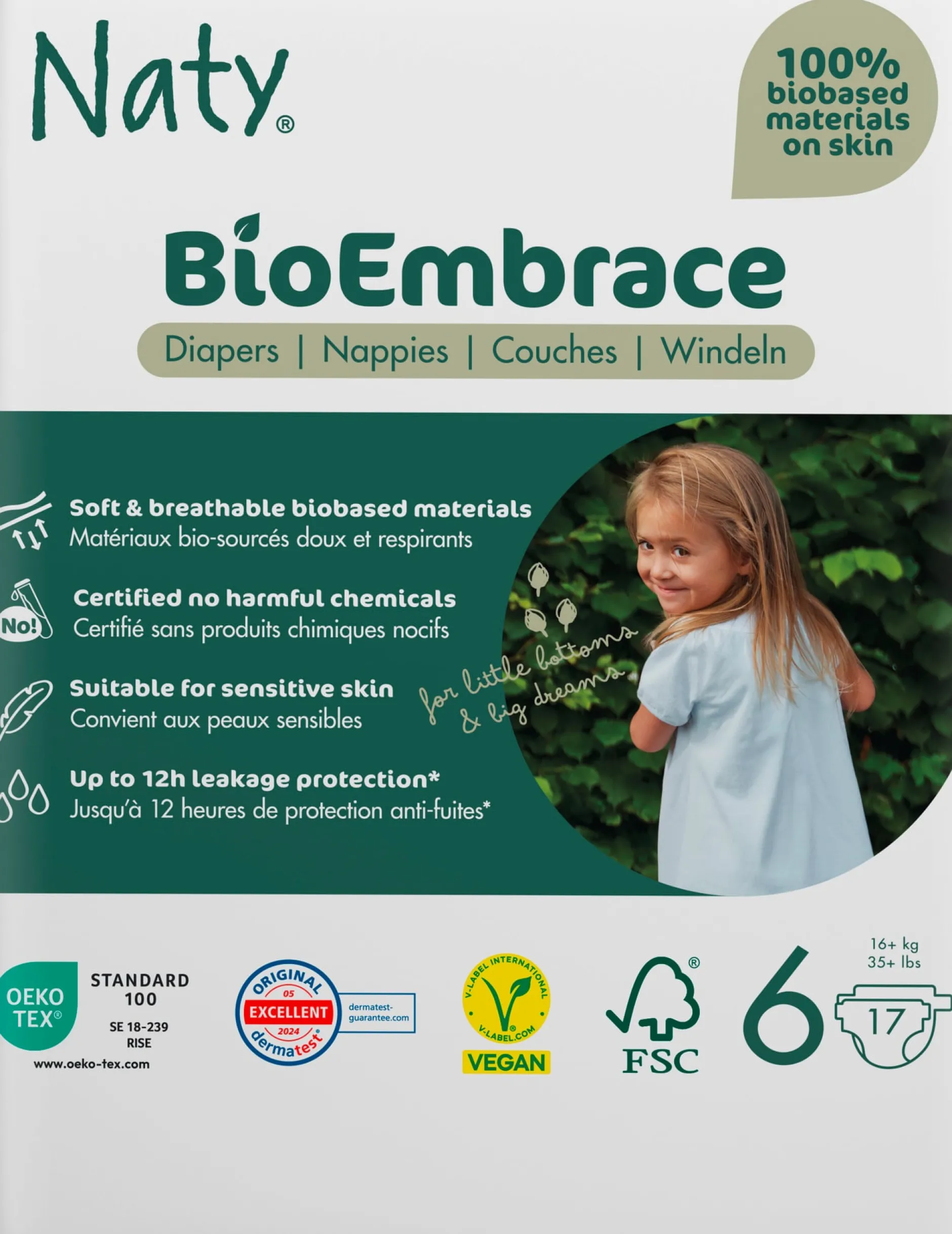 Naty Blöjor BioEmbrace strlk 6, 17 st
