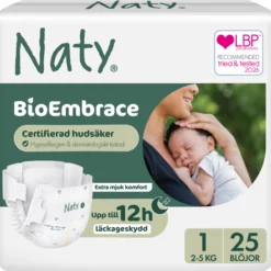 Naty Blöjor BioEmbrace strlk 1, 25 st