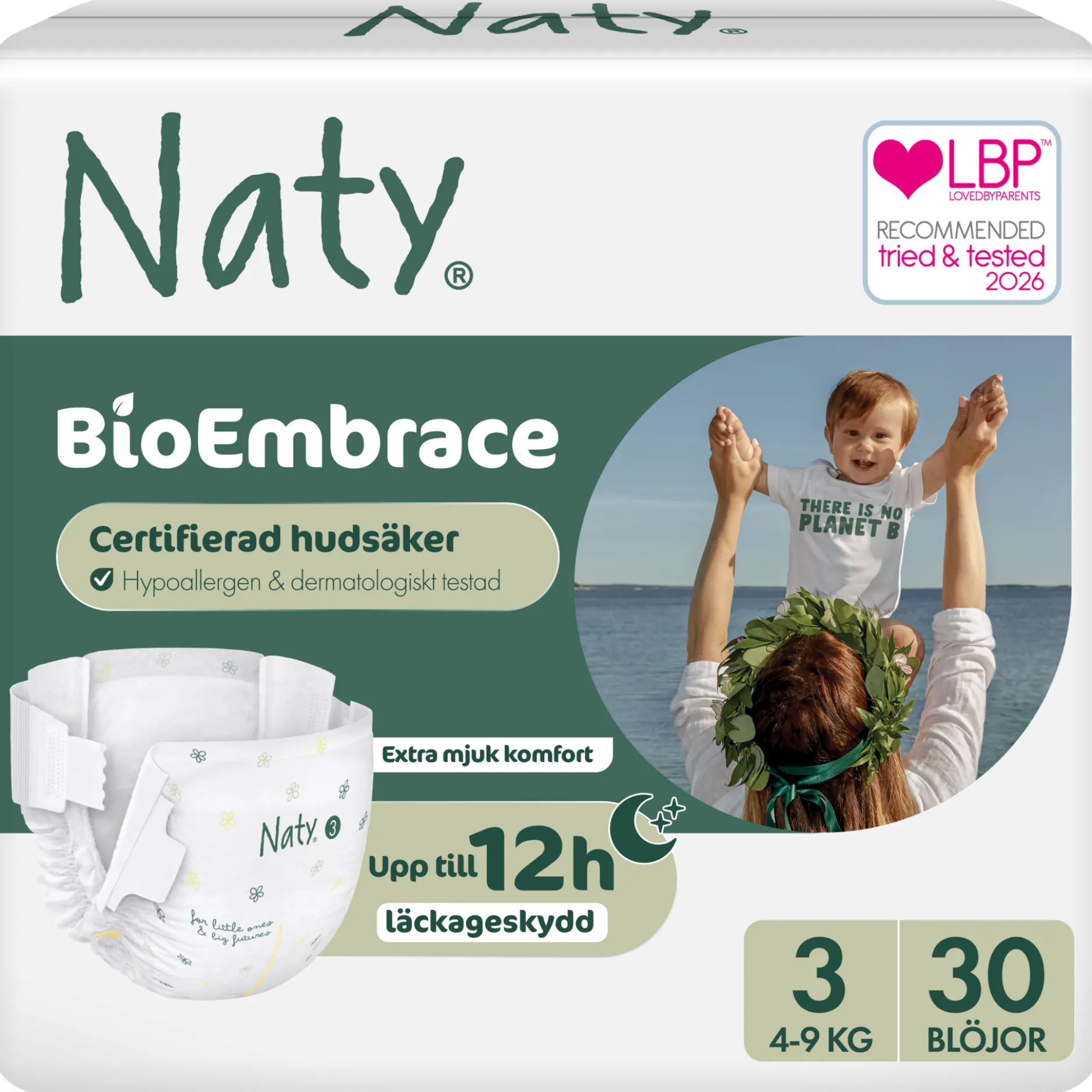 Naty Blöjor BioEmbrace strlk 3, 30 st