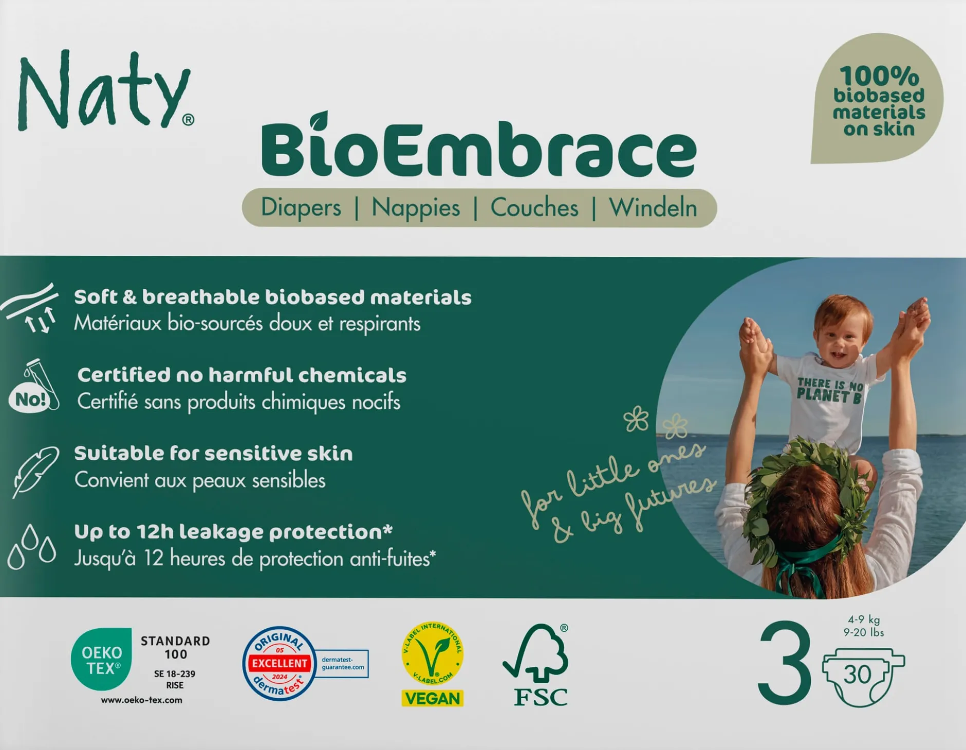 Naty Blöjor BioEmbrace strlk 3, 30 st