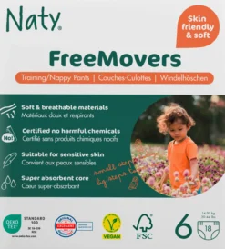 Naty Byxblöjor FreeMovers strlk 6, 18 st