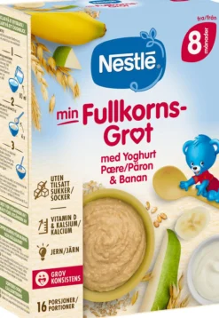 NESTLÉ Fullkorn Gröt Yoghurt Päron Banan 8 månader