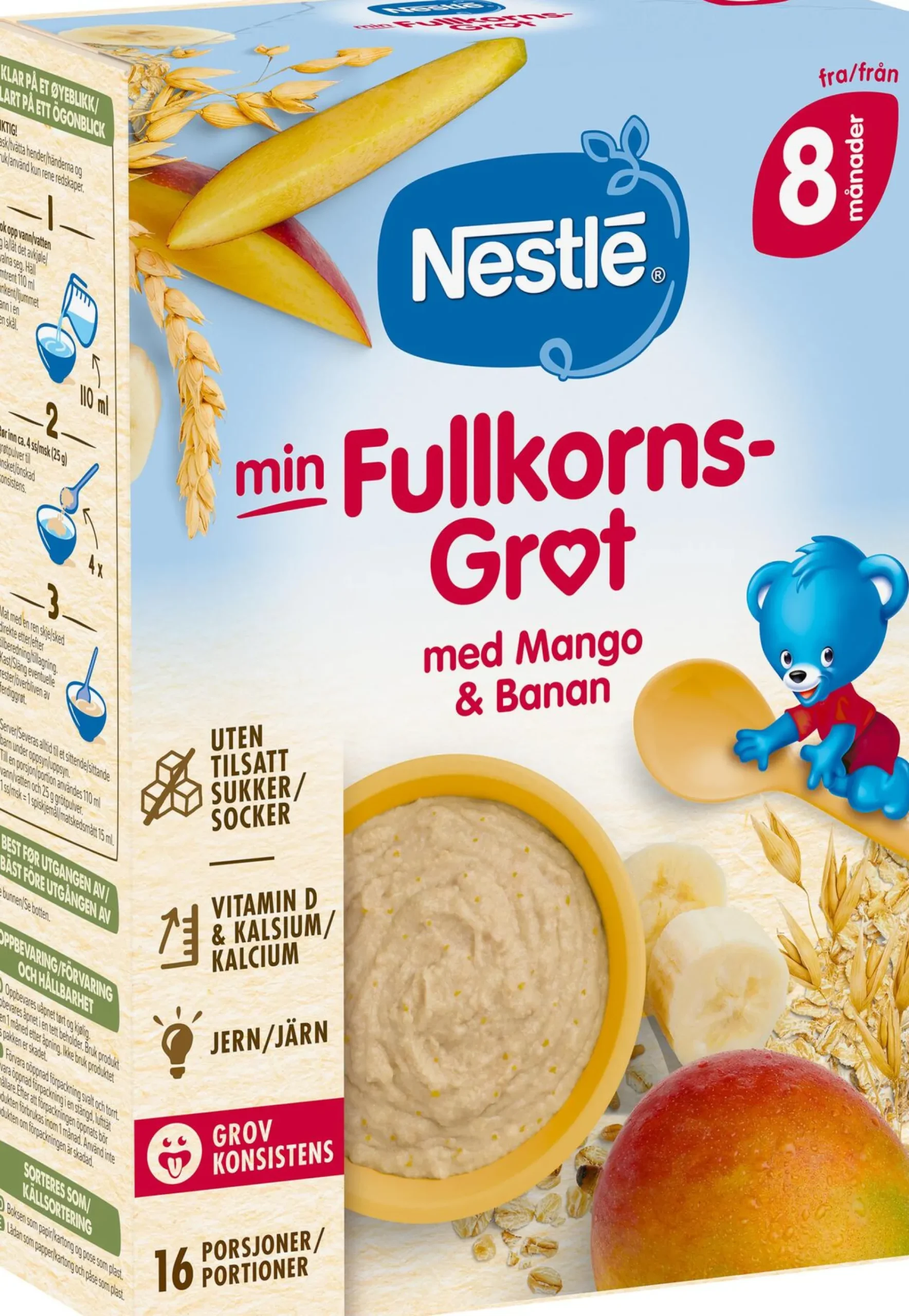 NESTLÉ Fullkornsgröt Mango Banan 8 månader