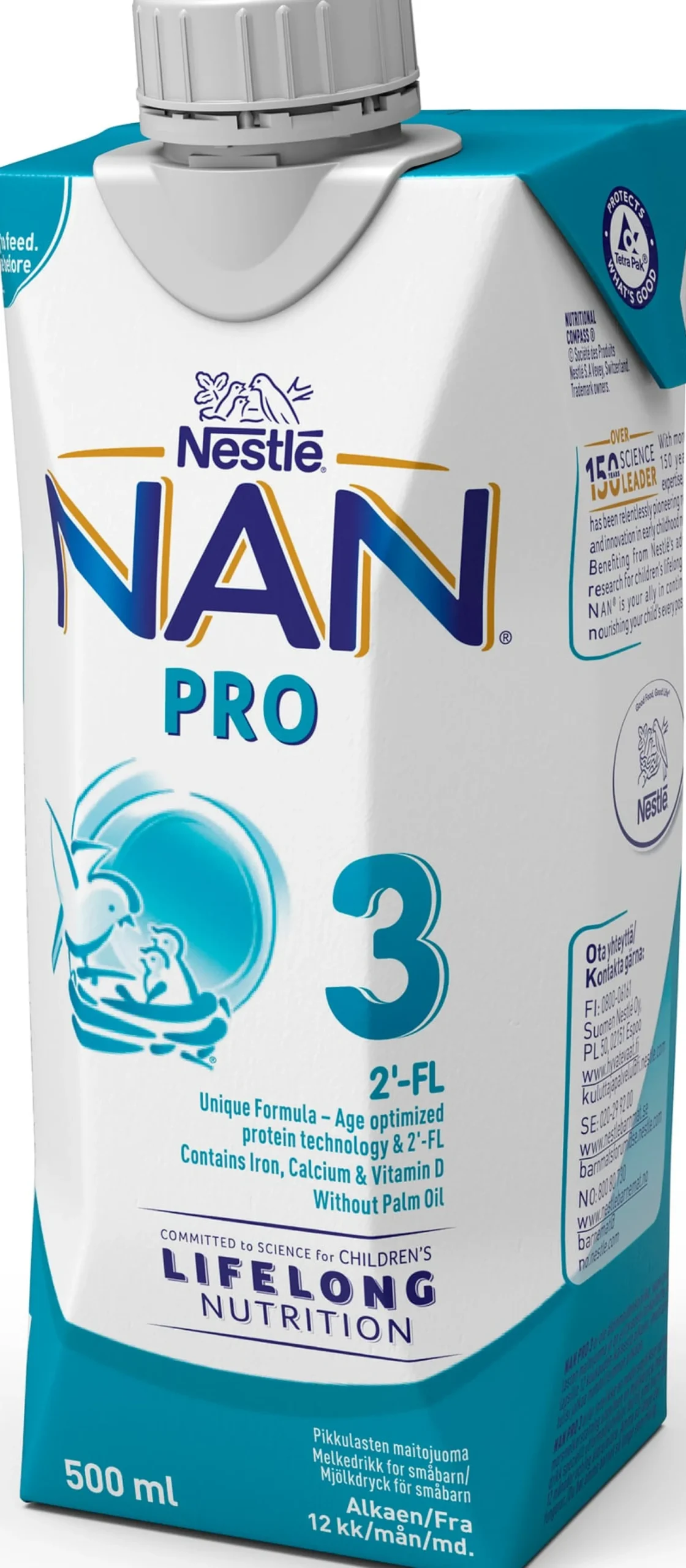 Nestlé NAN PRO 3 Drickfärdig Mjölkdryck 500 ml