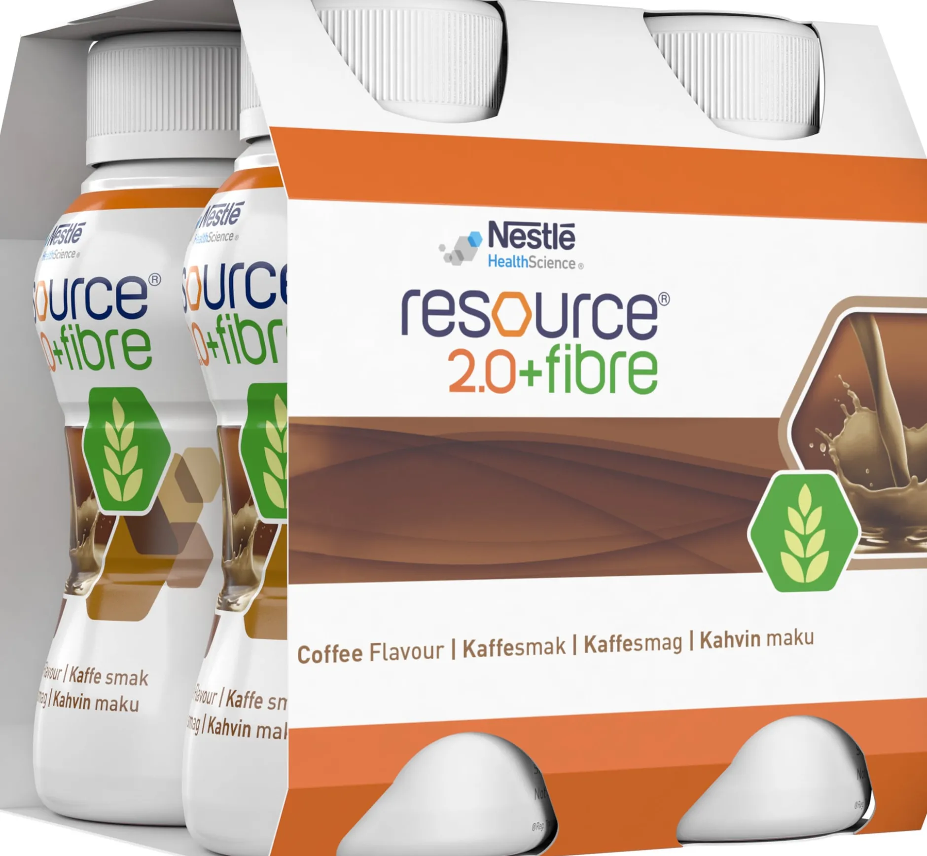 Nestlé Resource 2.0+Fibre Kaffe 4 x 200 ml
