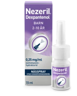 Nezeril Dexpantenol 0,25mg/ml Nässpray 7,5 ml (utan konserveringsmedel)