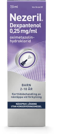 Nezeril Dexpantenol 0,25mg/ml Nässpray 7,5 ml (utan konserveringsmedel)