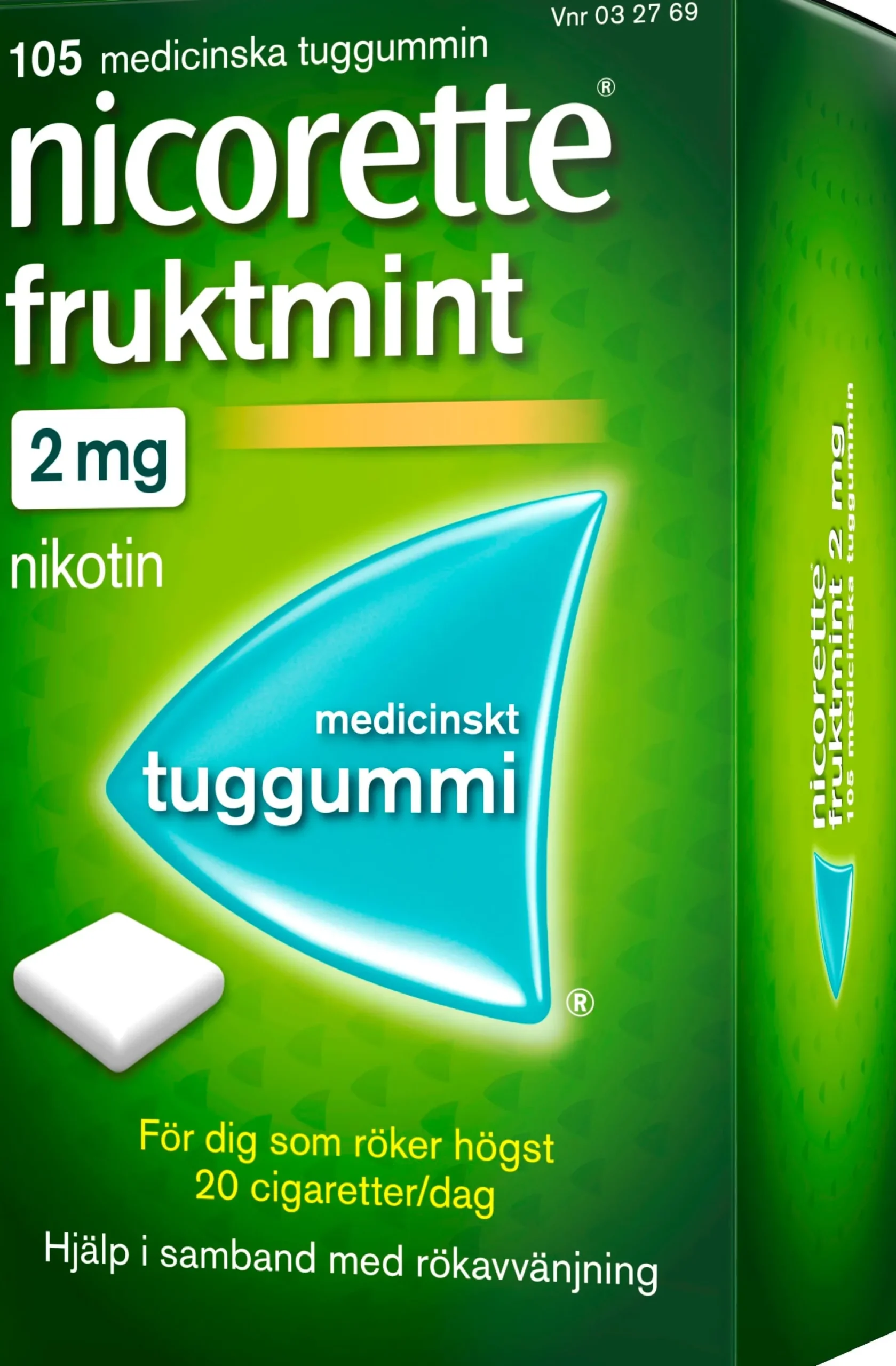 Nicorette Fruktmint Medicinskt Tuggummi 2 mg 105 st