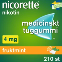 Nicorette Fruktmint Medicinskt Tuggummi 4 mg 210 st