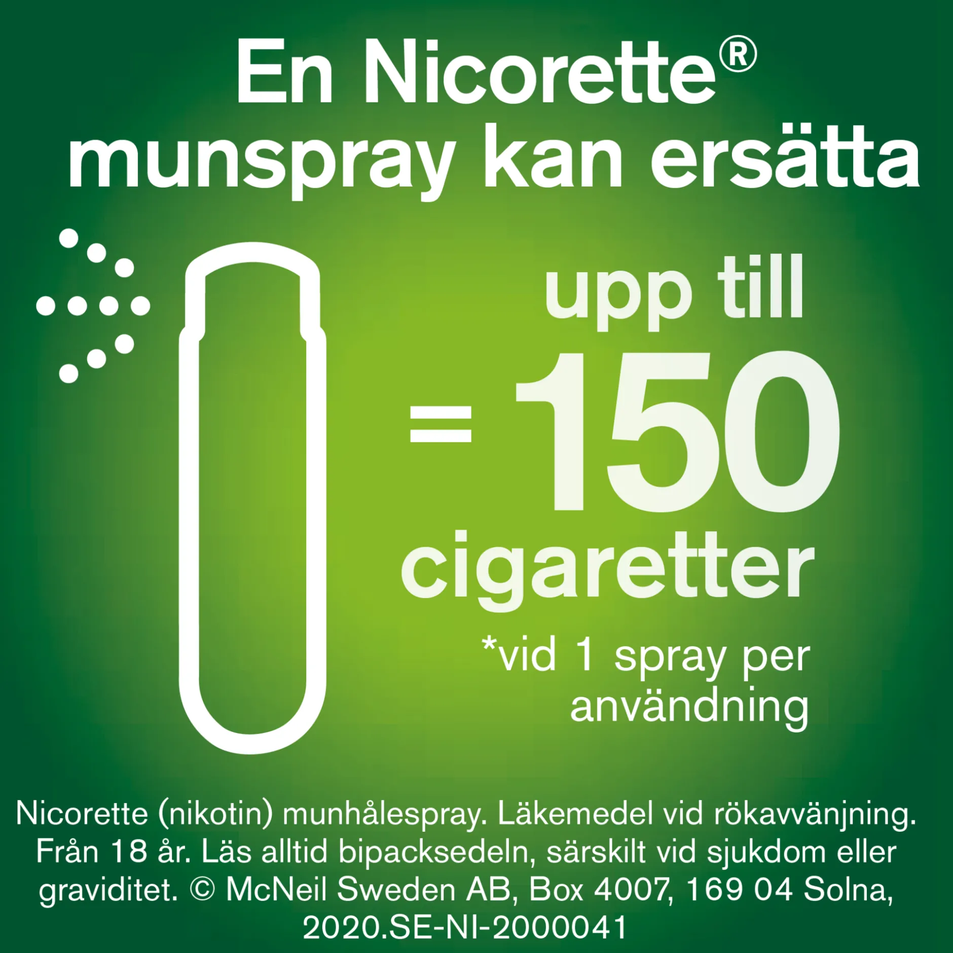 NicoretteFruktmintMunhålespray 1 mg/spray 2 x 150 spraydoser