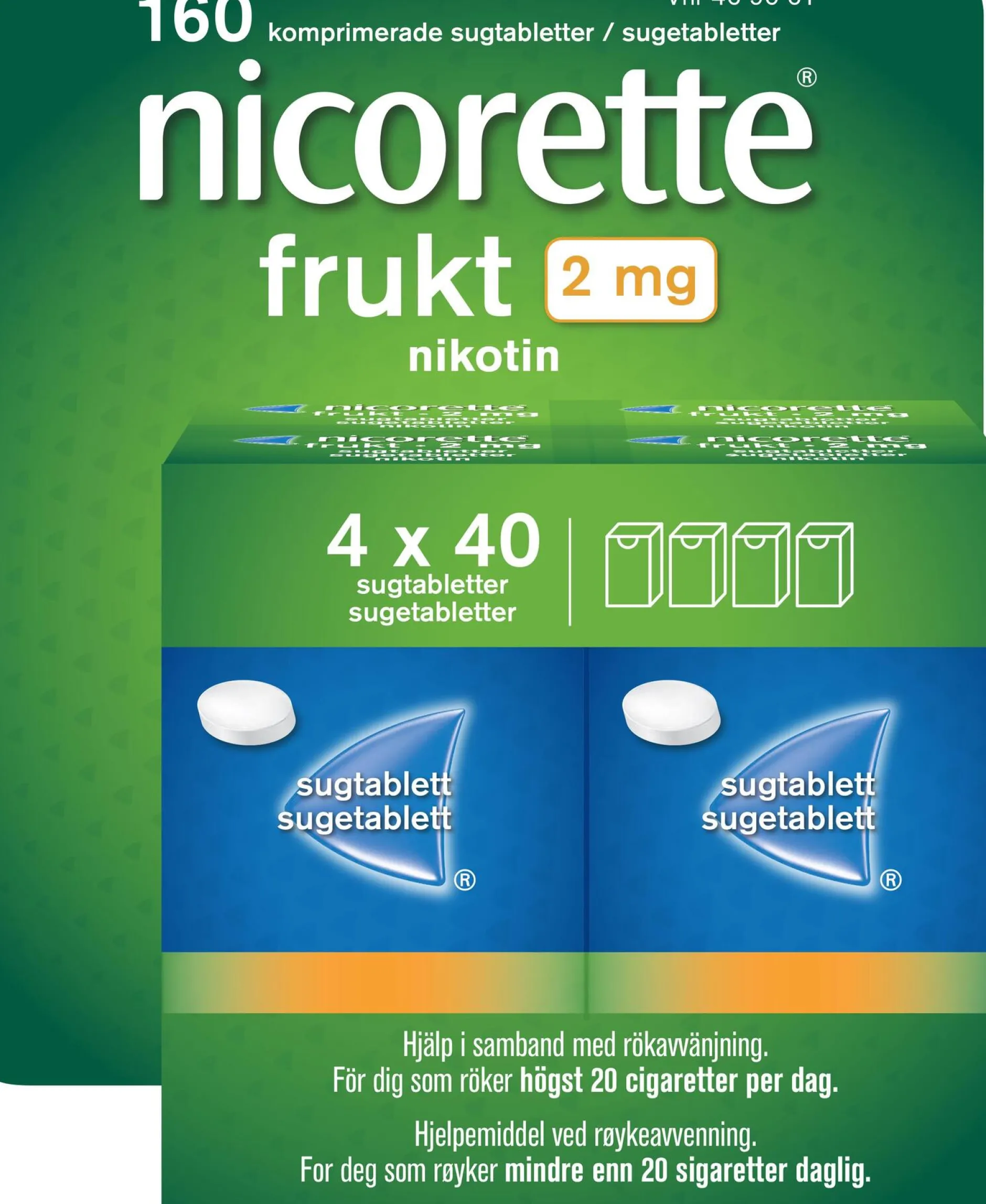Nicorette sugtablett Frukt 2mg 160st