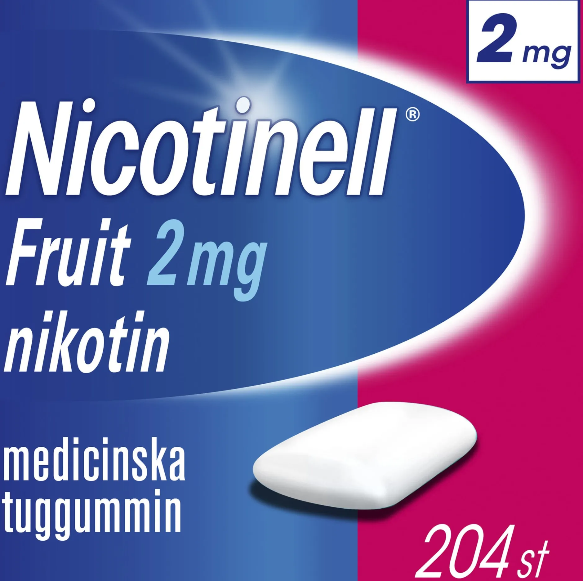 Nicotinell Frukt 2mg Nikotin Medicinska tuggummin 204 st
