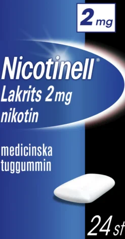 Nicotinell Lakrits 2mg Nikotin Medicinska tuggummin 24 st
