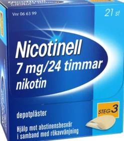 Nicotinell Nikotinplåster 7mg/24 timmar 21 depotplåster