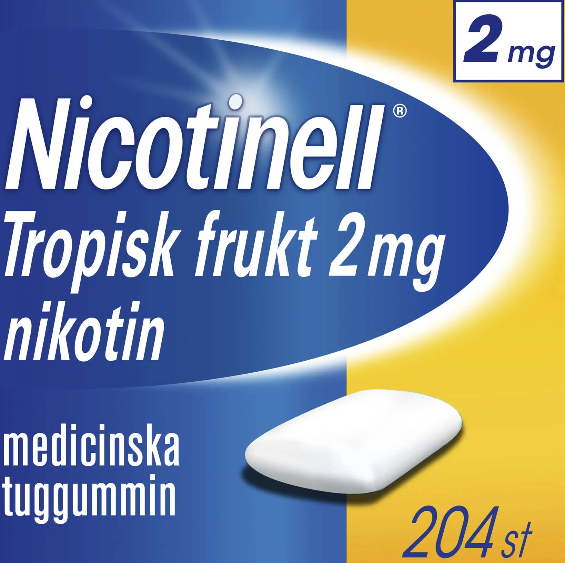 Nicotinell Tropisk Frukt 2 mg Nikotin Medicinska tuggummin 204 st