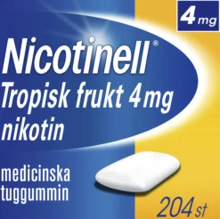 Nicotinell Tropisk Frukt 4mg Nikotin Medicinska tuggummin 204 st