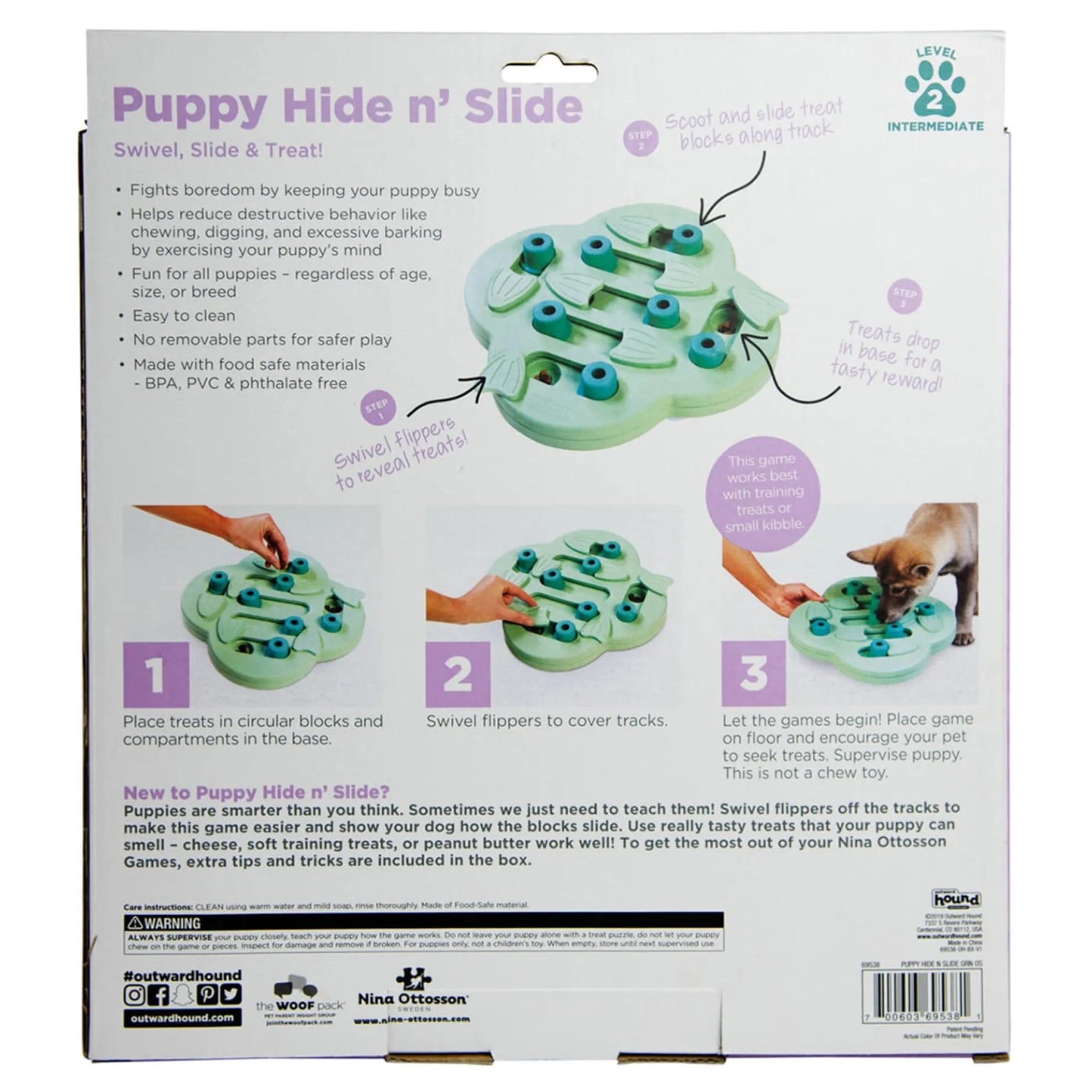 Nina Ottosson Puppy Hide N Slide Grön
