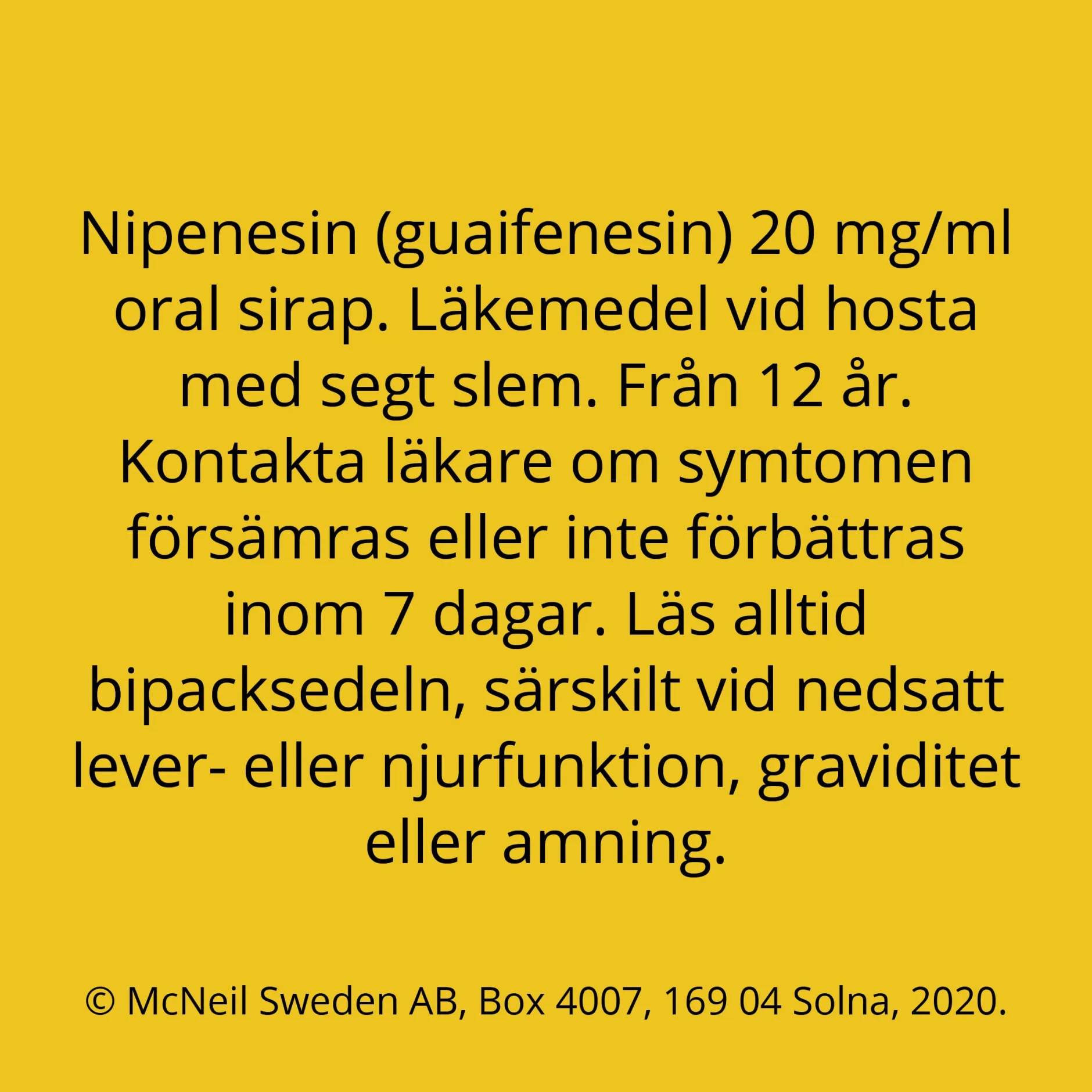 Nipenesin Sirap 20 mg/ml, 300 ml