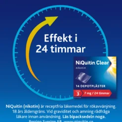 Niquitin Clear 7 mg/24 timmar Depotplåster Nikotinplåster 14 st