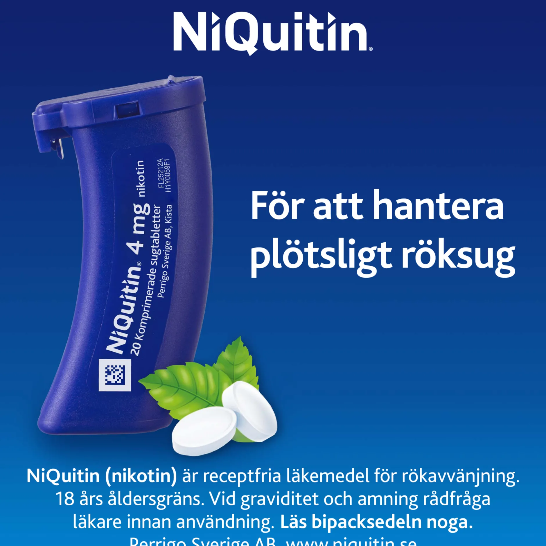 NiQuitin Mint 4 mg Komprimerad Sugtablett 60 St