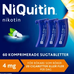NiQuitin Mint 4 mg Komprimerad Sugtablett 60 St