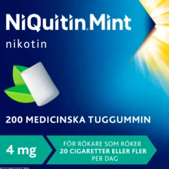 NiQuitin Mint 4 mg Medicinskt tuggummi 200 st