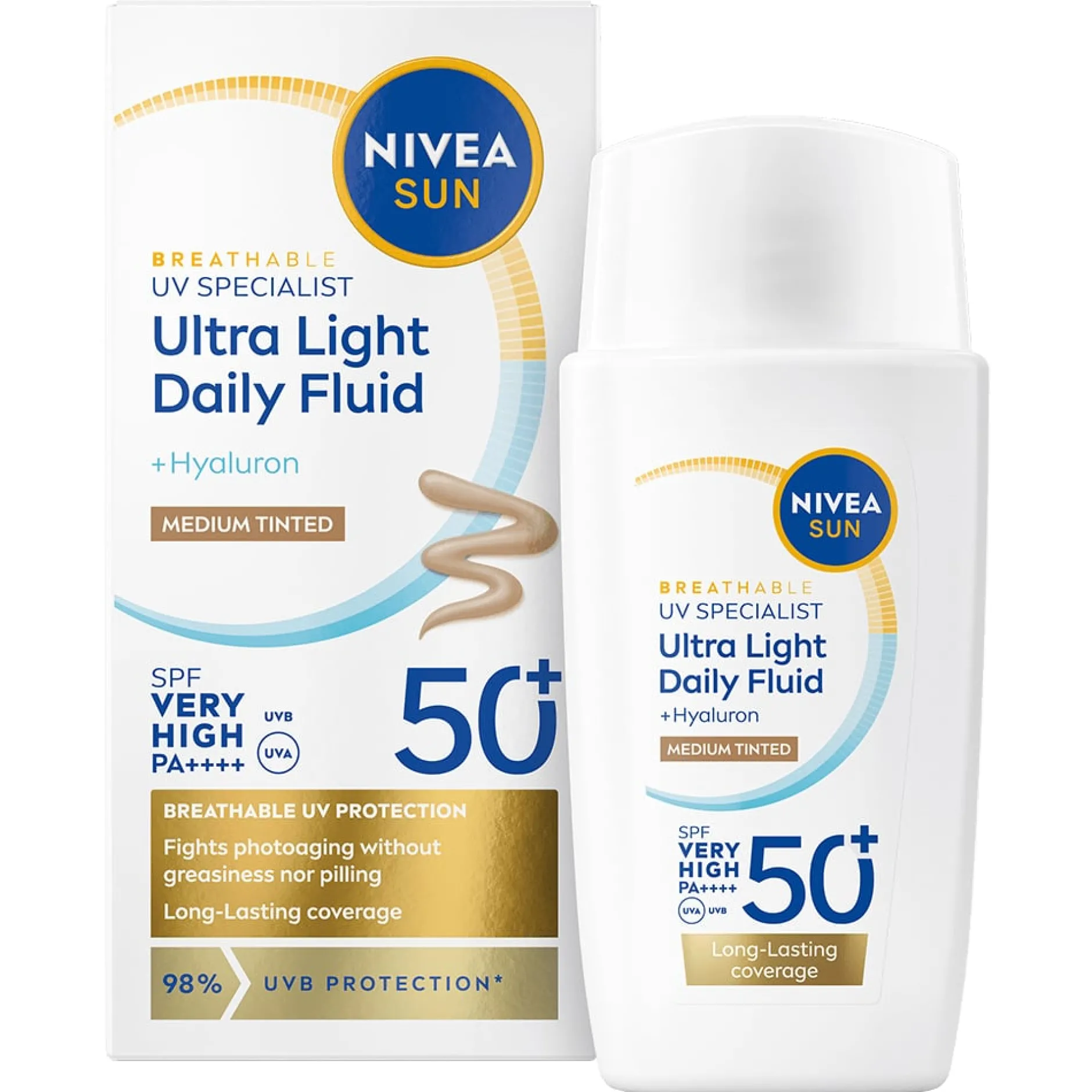 NIVEA SUN UV Face Daily Fluid Medium Tinted SPF 50+ 40 ml