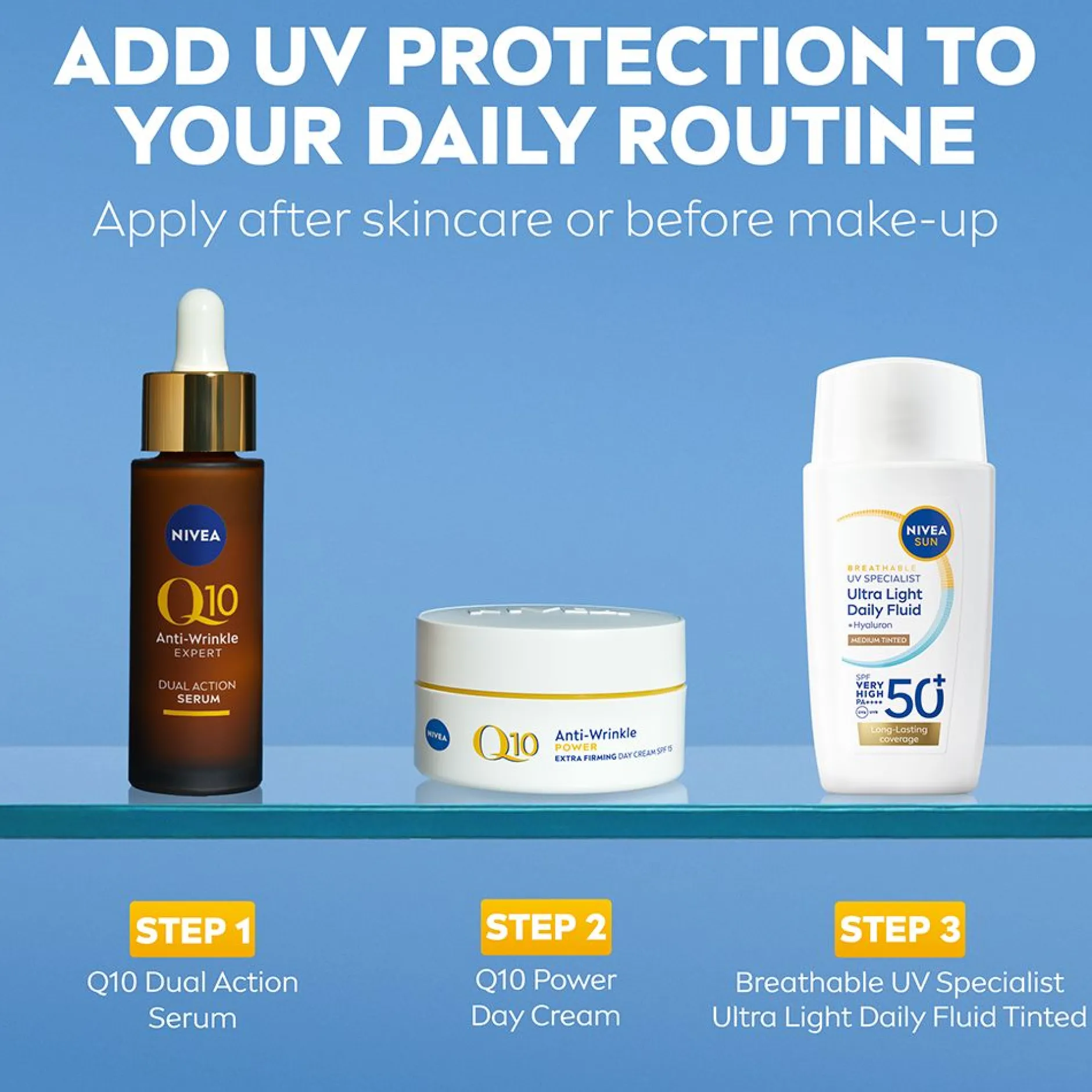 NIVEA SUN UV Face Daily Fluid Medium Tinted SPF 50+ 40 ml