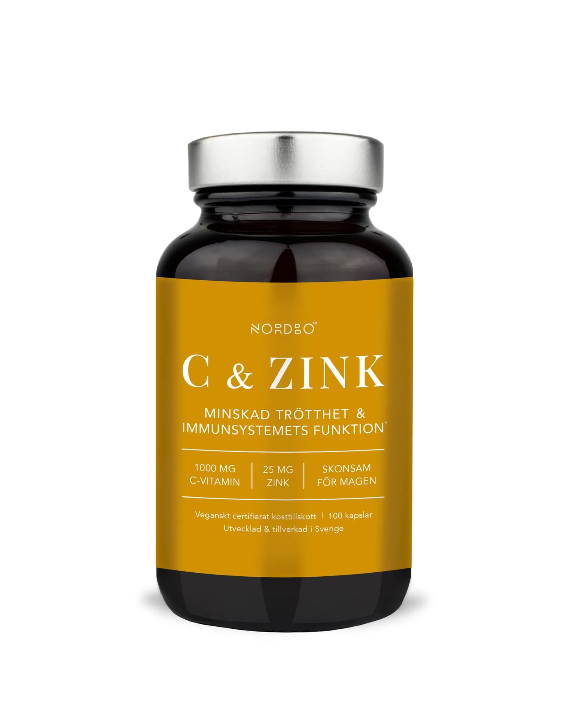 Nordbo C-vitamin & Zink 100 Kapslar