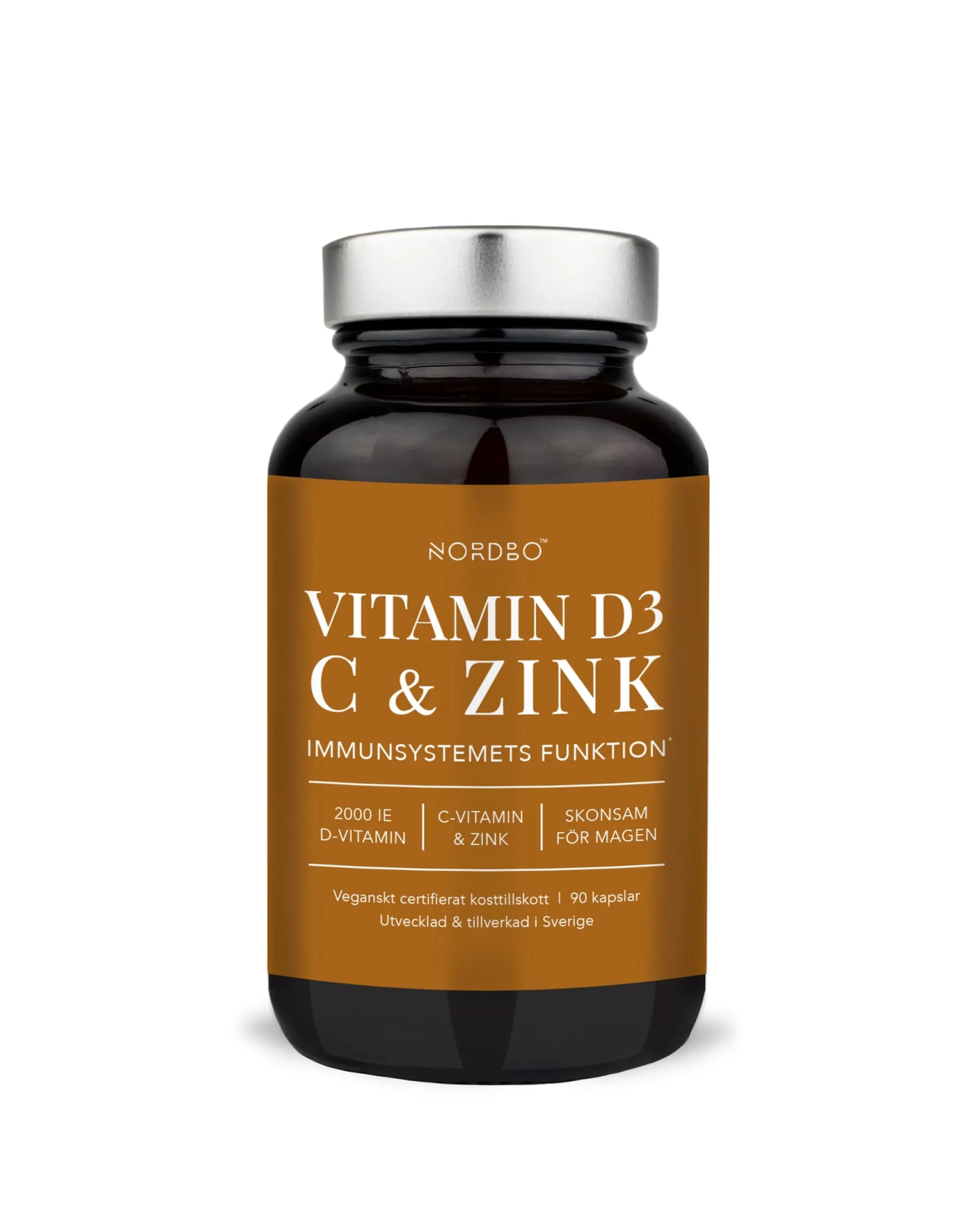 Nordbo Vegan D3, C & Zink 90 kapslar