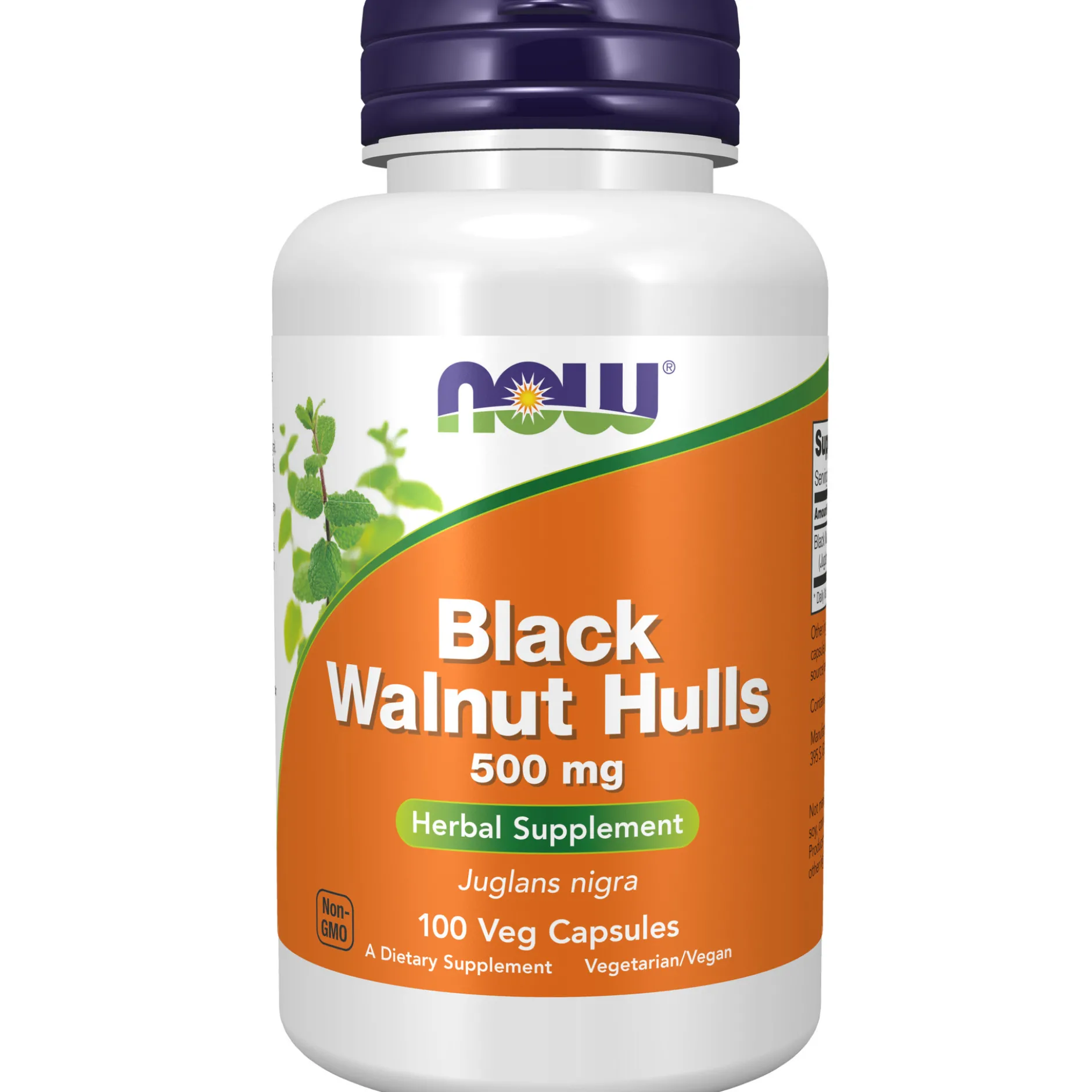 Now Black Walnut Hulls 500 mg 100 kapslar