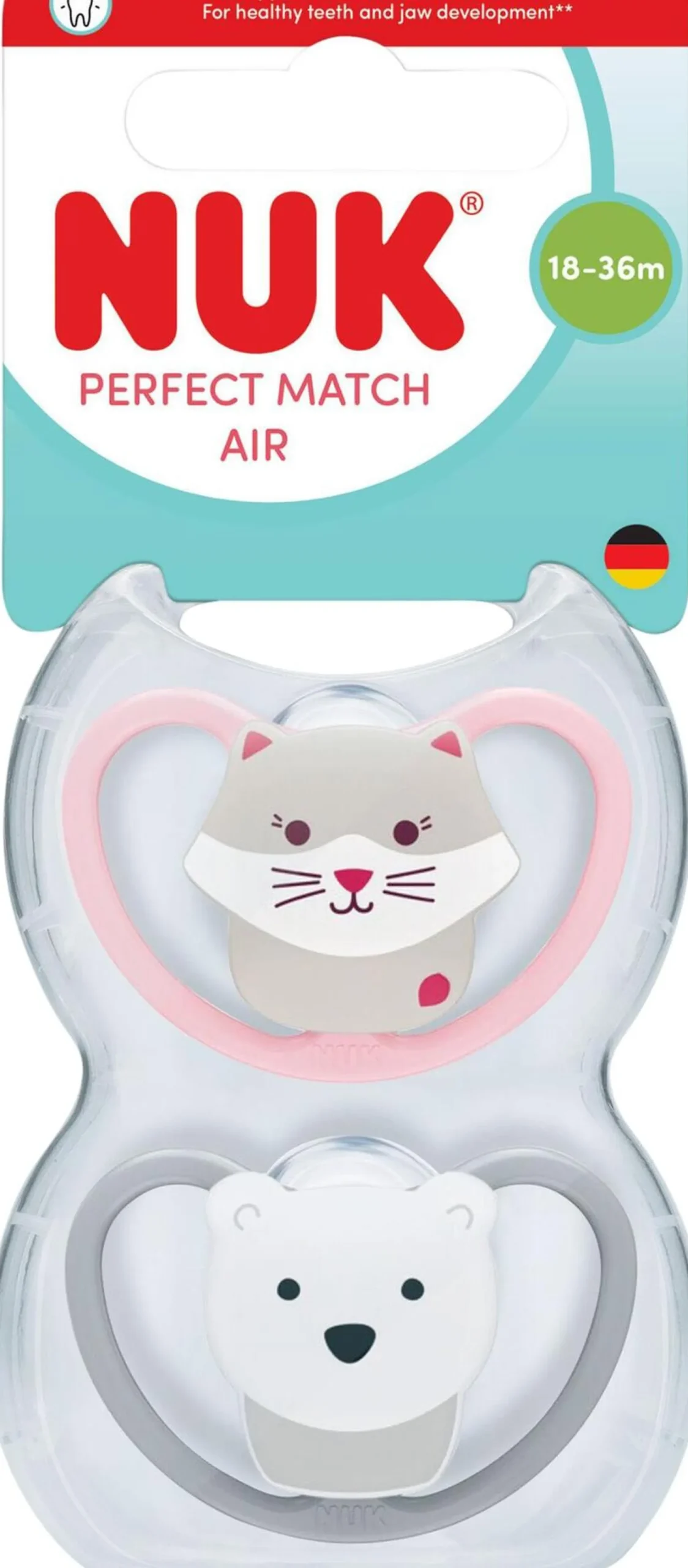 NUK Perfect Match Air Cat/Polarbear, stl 18-36 mån 2 st