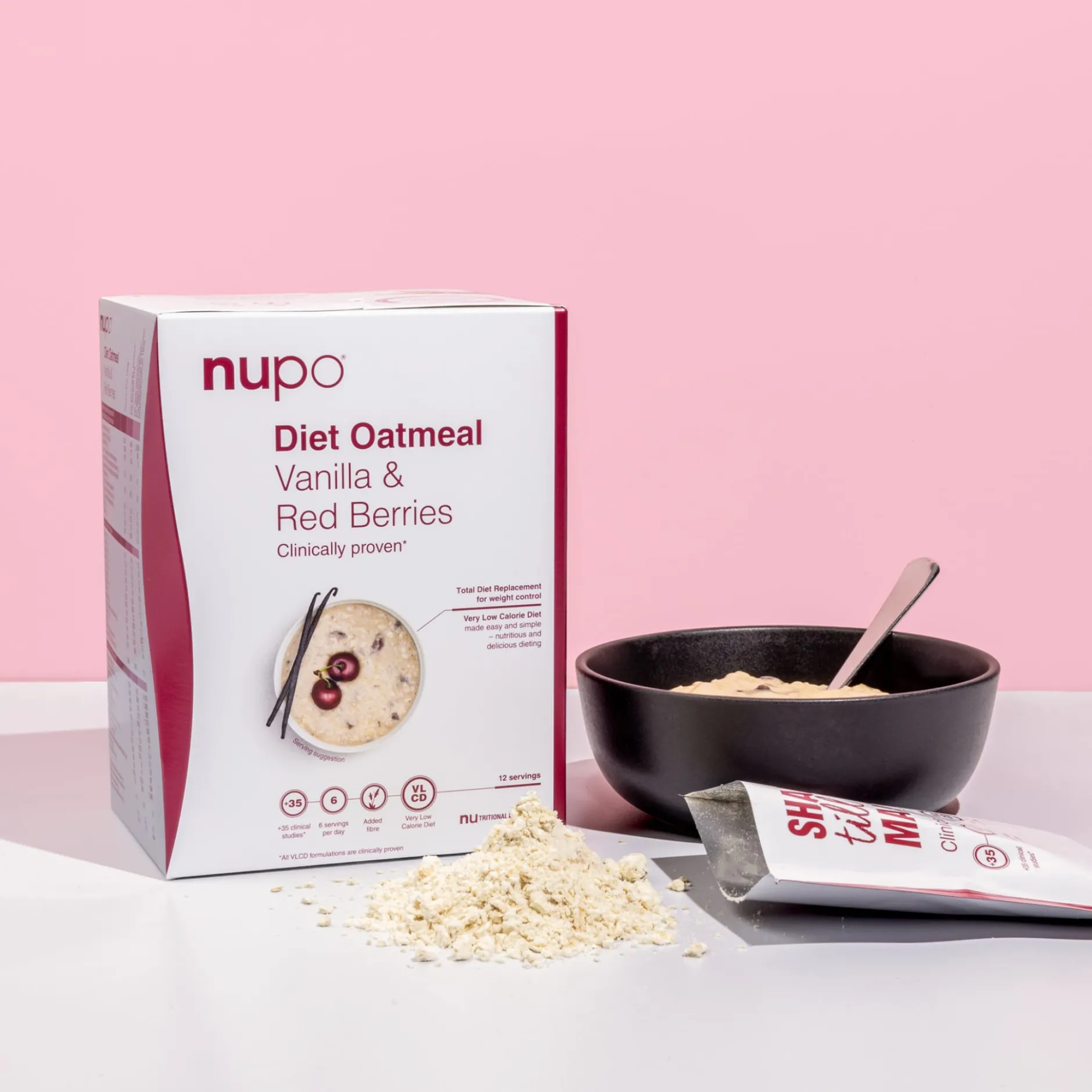 Nupo Diet Oatmeal Vanilj Röda bär 12 portioner