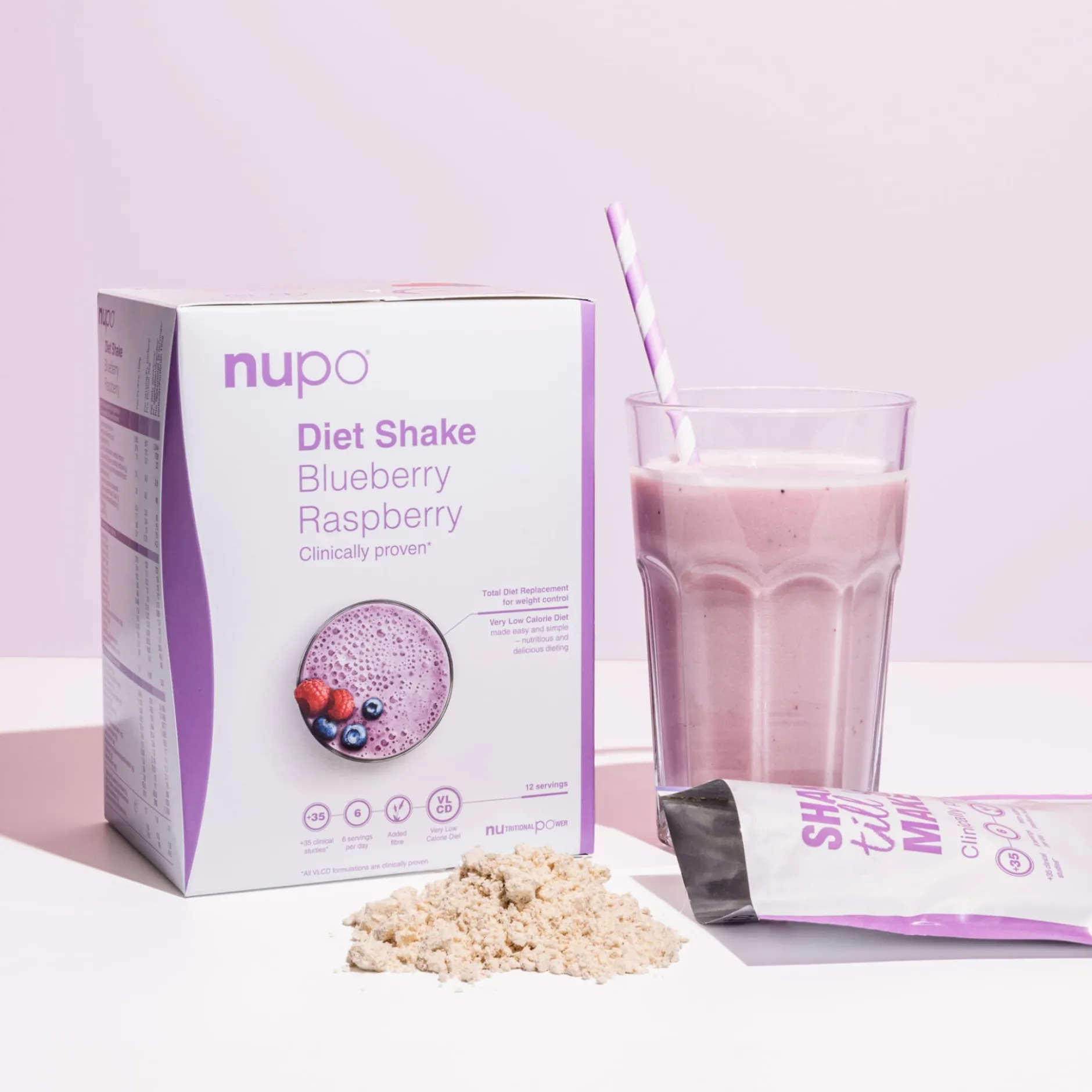 Nupo Diet Shake Blåbär Hallon 12 portioner