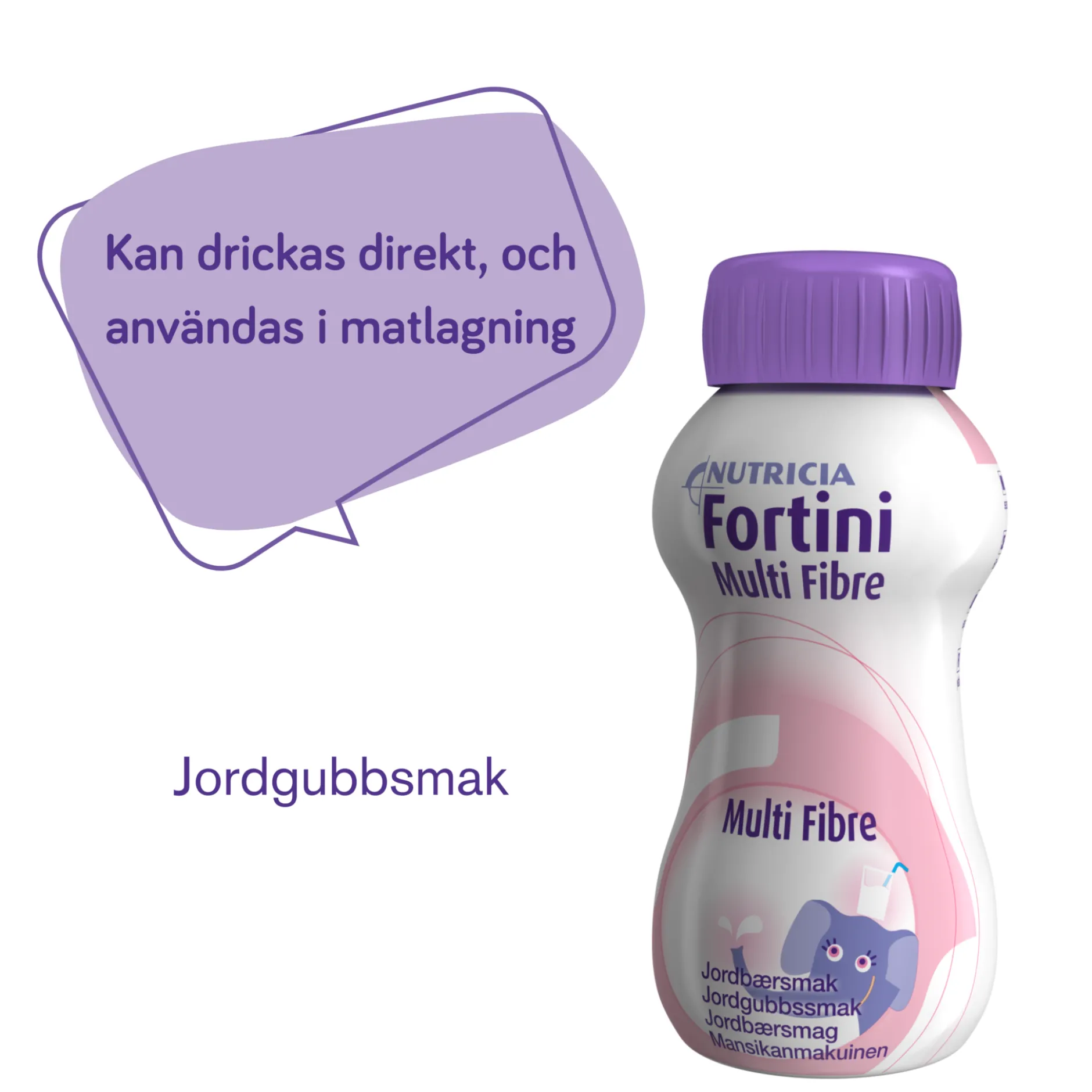 Nutricia Fortini Multi Fibre Jordgubb Näringsdryck för barn 4 x 200 ml